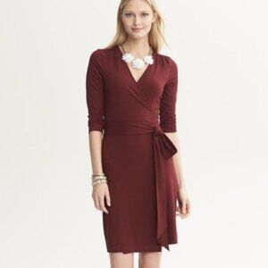 Banana Republic Gemma Wine Colored Wrap Dress Size XS